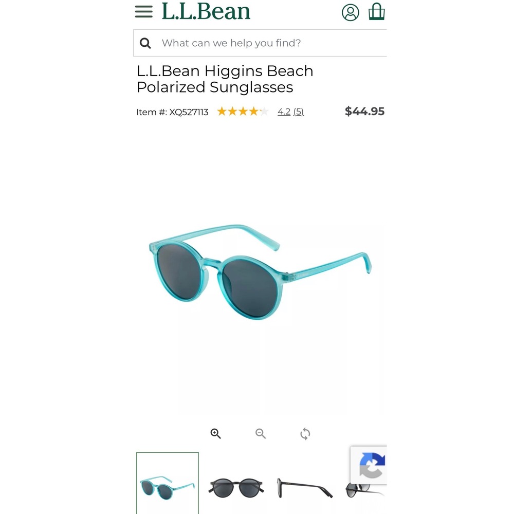 LL Bean Higgins Beach Polarized Sunglasses Crystal Sky Blue 527113 NWT